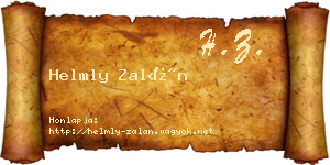 Helmly Zalán névjegykártya